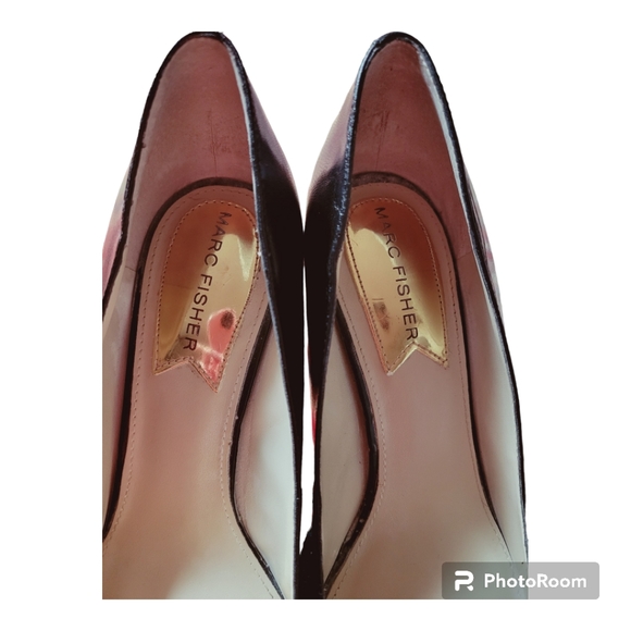 NWOT Marc Fisher Nappa Leather Black Marigolo Heels - Picture 3 of 7
